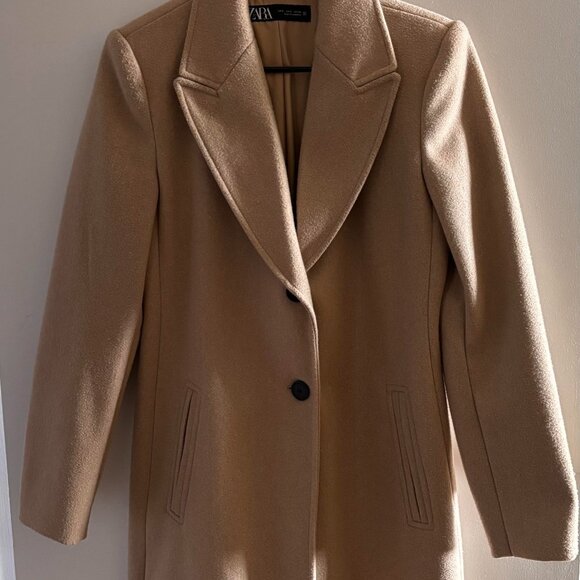 Women's Zara Soft Coat Size S Taupe Brown New Without Tags - Picture 9 of 9